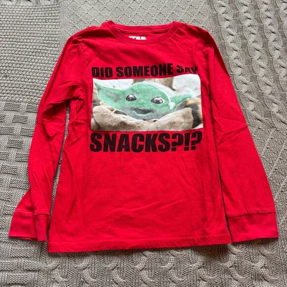 Star Wars Other - Star Wars Baby Yoda Snack Long Sleeved Shirt ~ 8/M